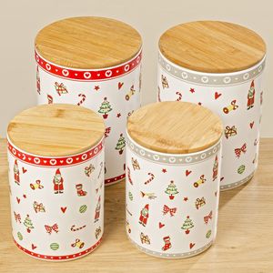 Tarro de Madera Ecológico Premium con Impresión Esmaltada para Almacenamiento Moderno en la Cocina - Product Image 2