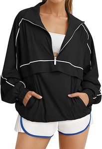 Quarter Zip Pullover Women UPF 50+ Lightweight Windbreaker <b>Jacket</b> Running Hiking Outdoor Pullover <b>with</b> <b>Pocket</b> - Product Image 2