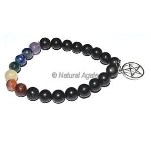 Obtenez un bracelet en pierre de lave naturelle avec sept chakras et des perles de 8 mm en ligne - Vente en gros de pierres naturelles - Product Image 3