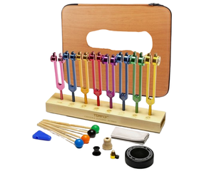 Ensemble de diapasons chakra pour la guérison, 7 chakras + 1 chakra de la destinée, lestés - Product Image 1