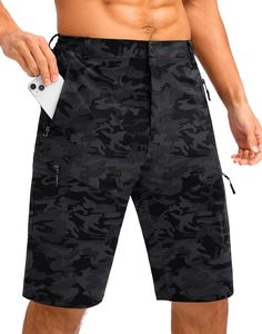 2026 Best Selling Men's Camouflage Cargo Shorts Quick Dry Elastic Waist Zipper Pockets Bermuda Length Casual Wear Custom Shorts - Product Image 2
