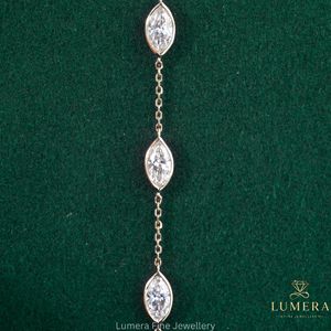 Bracelet Éblouissant en Diamant de Laboratoire Taille Marquise avec Stations à Sertissage Flottant et Chaîne Délicate pour Femme - Product Image 1