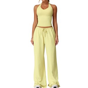 Conjunto de Yoga para Mujer, Sujetador Deportivo, Pantalones Holgados con Bolsillo, Ropa Deportiva para Gimnasio y Running, 2 Piezas, OEM ODM - Product Image 4