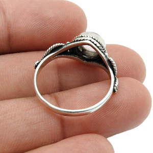 แหวนพลอยโรสควอตซ์สวยงาม ประดับบนตัวเรือนเงินแท้ 925 ดีไซน์คลาสสิกสไตล์โบโฮ สำหรับสาวๆ ราคาขายส่ง - Product Image 2