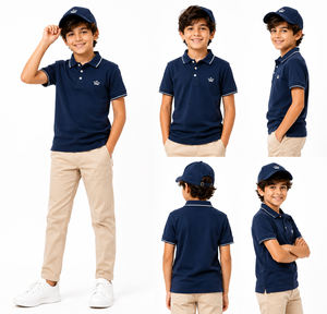 Chemise à manches courtes pour filles, 100% coton, unie, avec bordure contrastée, tissu tricoté, coupe classique, vêtements décontractés, séchage rapide, toutes saisons - Product Image 6