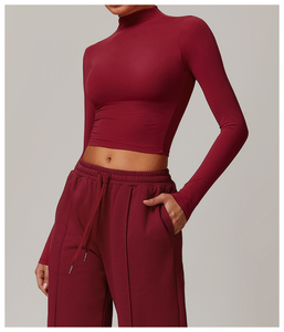 Nuevo conjunto deportivo de 2 piezas para mujer: top de manga larga, pantalones de chándal, sudadera, chaleco de yoga y sujetador deportivo de alto soporte a prueba de viento. - Product Image 5