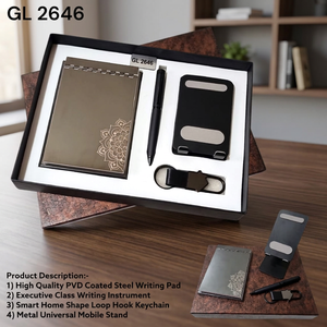 4 In 1 Corporate Office Gift Set With PVC <b>Writing</b> <b>Pad</b> Executive Pen Mobile Stand And Loop Hook Keychain For Business Use - Product Image 5