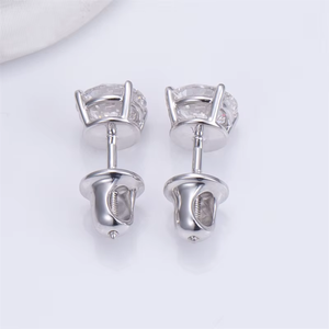 Women's White Gold Diamond <b>Stud</b> Earrings Round Brilliant Cut G Color LAB GROWN Classic Everyday Wear Style - Product Image 2