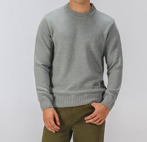Suéter de Hombre Moderno y a la Moda, Hecho en Pakistán, Color Gris Claro, Tejido de Punto, Cuello Redondo Clásico, para Otoño e Invierno - Product Image 6
