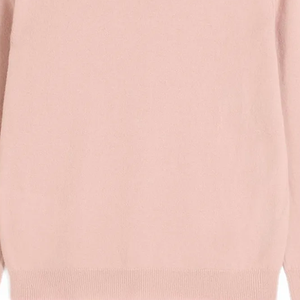 Cardigan d'hiver épais en laine/cachemire brodé rose et ivoire avec col, manches longues et boutons perlés - Product Image 5