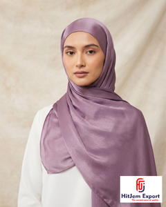 Custom Square Zimmy Choo Plain Hijab Solid Color Peach Skin Friendly <b>Silk</b> Feel <b>Head</b> <b>Wrap</b> OEM ODM Textile Manufacturer - Product Image 5