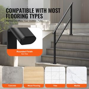Corrimano in Acciaio al Carbonio per Gradini Esterni, Kit per Scale a 4-5 Gradini, Dispositivo di Assistenza per Facile Installazione - Product Image 6
