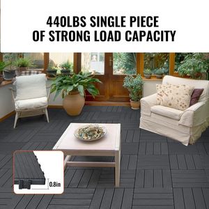 Interlocking Deck <b>Tiles</b> 10 Pack 12"x12" 10 Sq. ft Waterproof Outdoor <b>Plastic</b> Flooring All Weather Patio Floor Decking Cover - Product Image 3