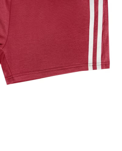 Women 2 Piece Shorts Set Solid Red O-Neck Short Sleeve Loose Fit Sporty Casual Summer Above Knee Knitted Polyester Soft Pockets - Product Image 6