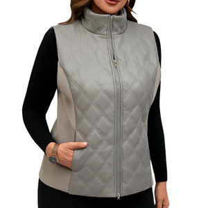 puffer vest gilets waistcoat casual fashion winter clothes quilted fur sleeveless jacket coat women custom design puffer vest - Product Image 1