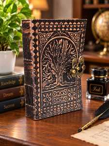 Embossed Tree of Life Leather Journal 7x5 Inch with Lock Handmade Dark Brown Travel Diary <b>Vintage</b> <b>Notebook</b> Gift - Product Image 5
