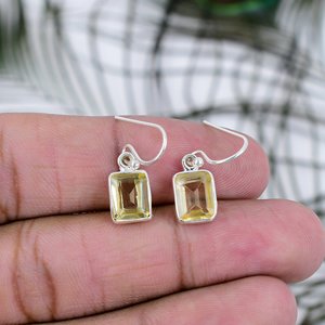 Citrine Earrings Sterling <b>Silver</b> Earrings Women Jewelry Handmade Earrings Gift For Her Elegant Jewelry Fashion Accessories - Product Image 3