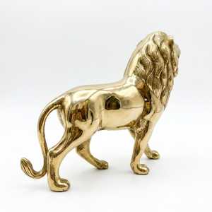 Escultura de León de Latón Pulido de Lujo, Decoración de Mesa Art Deco, Figura de Animal Hecha a Mano para Comedor, Sala de Estar, Oficina, Hotel - Product Image 5