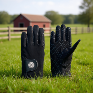 <b>Equestrian</b> Horse Riding Gloves Four Way Stretch Fabric Breathable Silicone Grip Performance Fit - Product Image 3