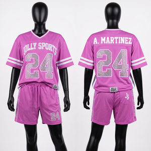 Conjunto de Camiseta y Pantalones Cortos de Fútbol para Mujer, 180 GSM, Malla de Poliéster Premium, Amarillo y Negro, Panel Lateral con Logotipo Personalizado Bordado - Product Image 6