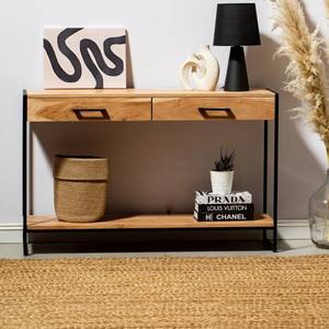 Consola de Escritorio de Madera con Dos Cajones Vandana Sierra Grand Industrial, Mueble Moderno de Estilo Contemporáneo - Product Image 1