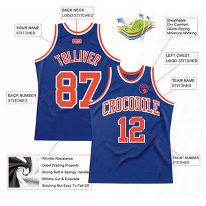 Camiseta de Baloncesto Retro Personalizada, Color Naranja Real y Blanco, Auténtica, Sin Logotipo, Uniforme de Baloncesto Vintage Sublimado Premium, Transpirable - Product Image 2