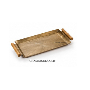 Bandeja Rectangular para Servir con Acabado Lacado Verde y Asas de Madera para Uso Residencial - Product Image 6