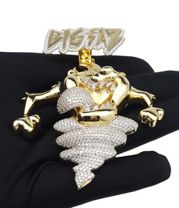 Custom BigTaz Cartoon Pendant Iced Moissanite Hip Hop Jewellery Gold Plated Luxury Statement Piece Bold - Product Image 2