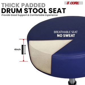 Silla de Baterista de 5 Niveles con Respaldo, Asiento Acolchado de 4 Pulgadas, Ajustable con Sistema Airlift, 25.5 Pulgadas de Alto, Capacidad de 441 Libras - Product Image 2