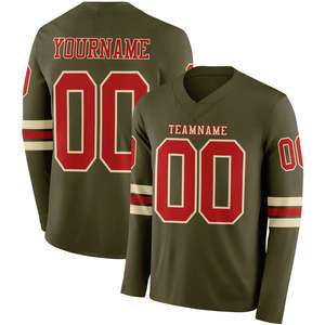 Camiseta de Fútbol Personalizada para Hombre, Manga Larga, Nombre del Equipo Personalizado, Transferencia Térmica/Bordado/Impresión Digital, Tela Transpirable - Product Image 1