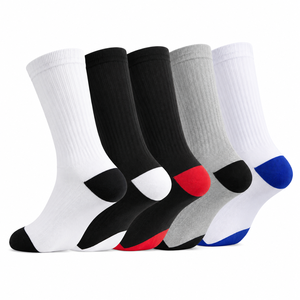 Wholesale Custom Cotton Soft Solid Color Crew <b>Breathable</b> Outdoor Sports <b>Socks</b> Men for Football Soccer Basketball Running Cycling - Product Image 2