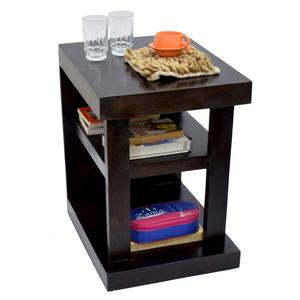 Sheesham Wood <b>Bedside</b> Table with 2 Shelves <b>Storage</b> | Wooden Multipurpose Nightstand End Table Furniture for Living Room, Bedroom - Product Image 3