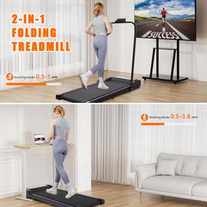 Portable 2-in-1 Desk Treadmill with LED Display and Remote Control <b>Walking</b> Jogging <b>Machine</b> for Home Use - Product Image 3