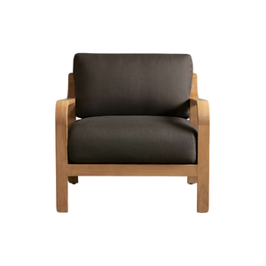 Fauteuil de salon d'extérieur minimaliste en teck massif, design à lattes robustes, fauteuil de patio moderne, mobilier résistant aux intempéries - Product Image 4