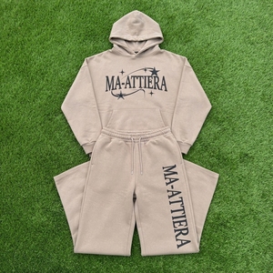 Conjunto Deportivo Casual de Dos Piezas para Mujer, Sudadera Oversize Color Taupe y Pantalones Anchos - Product Image 5