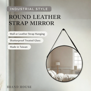 60cm Large Circular <b>Black</b> Steel Rustic Design Framed Edge Decorative Wall <b>Mirror</b> for Interior Styling and Spatial Enhancement - Product Image 1