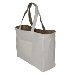 Bolsa Tote Reversible de Doble Cara, Estilo de Vida Diario Único, Ecológica, de Yute y Algodón, Tipo Convertible para Uso en Ambos Lados - Product Image 4