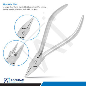 Alicates de Ortodoncia Accuram Light Wire Plier, Alicates Dentales de Acero Inoxidable con Punta Serrada para Doblar Alambres, Instrumento Quirúrgico Manual con Certificación CE - Product Image 1