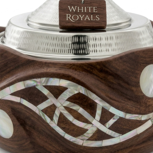 Handcrafted Mother of Pearl Inlaid Wooden Buffet Server with Polished Metal Dome Lid GCC Hospitality Hotel & Majlis Collection - Product Image 2
