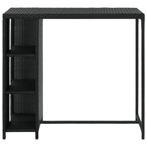 Tavolo da bar in rattan PE nero e acciaio 47,2 x 23,6 x 43,3 pollici - Product Image 2