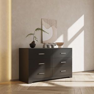 Cassettiera Doppia a 6 Cassetti in Rovere per Camera da Letto o Soggiorno, Ampio Mobile Contenitore per Ingresso di Casa, Mobili per Camera da Letto in Rovere Nero - Product Image 2