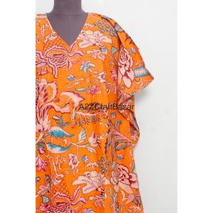 Vestido Maxi Kaftan de Algodón 100% con Estampado Floral, Estilo Bodycon, Ropa Casual de Verano para Mujer, Estampado Étnico, Ecológico - Product Image 2