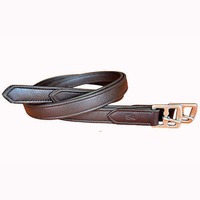 Étriers en cuir véritable super doux avec renfort en nylon, boucles en acier inoxydable et équipement d'équitation anglais durable
