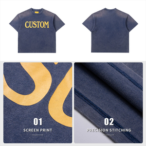 High Quality Acid Washed <b>T</b>-<b>Shirts</b> For Men Custom Logo Pakistan Solid Pattern 180 Grams Fabric Weight Long Length <b>Vintage</b> <b>T</b>-<b>shirt</b> - Product Image 4