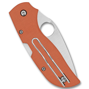 Outdoor Orange Folding <b>Knives</b> with <b>Sharp</b> Drop Point Stainless Steel Blade Round Thumb Hole Textured Handle and Convenient Wire P - Product Image 4
