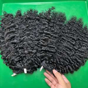 Nouvelle tendance cheveux bouclés birmans fournisseurs en gros de matériaux de cheveux humains non transformés faisceaux de tissage bouclés 8 "-30" couleur naturelle - Product Image 1