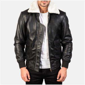 Leather Jacket for Men With White Fur Customized Original Sheep Leather Jacket Motor Bike Leather Jacket - Product Image 5