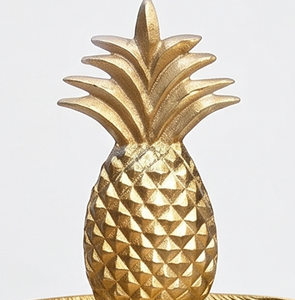 Support à gâteau à 2 niveaux en métal Golden Pineapple, plateau de présentation de desserts, plateau de service pour fêtes, design glamour, fait main, parfait pour les mariages et les anniversaires - Product Image 3