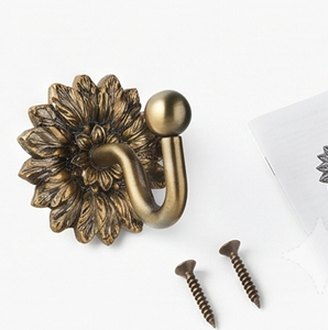 Antique Brass Flower Metal Wall <b>Hook</b> Rust Resistant Single <b>Hook</b> Perfect <b>For</b> Clothing <b>Hanging</b> Vintage Style Wall Accent - Product Image 6