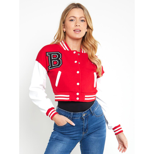 Blouson de baseball universitaire personnalisé pour homme en mélange de laine avec manches contrastantes, col montant, manteau d'hiver, vêtement d'extérieur pour équipe avec logo personnalisé, fabrication OEM - Product Image 1
